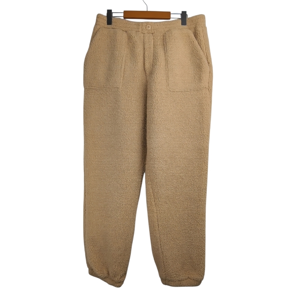 BLANKNYC Brown Teddy Fleece Joggers Women's Size L Cozy Lounge Pants Activewear